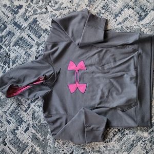 Under Armour XL Women's hoodie in charcoal gray, pink, and purple. Like new.